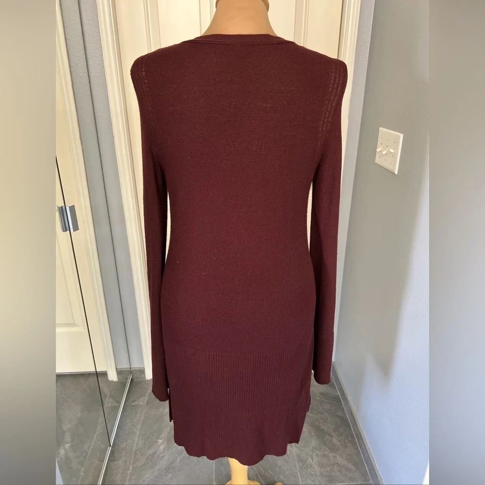 Free People Burgundy Criss‎ Cross Bell Sleeve Tunic Sweater